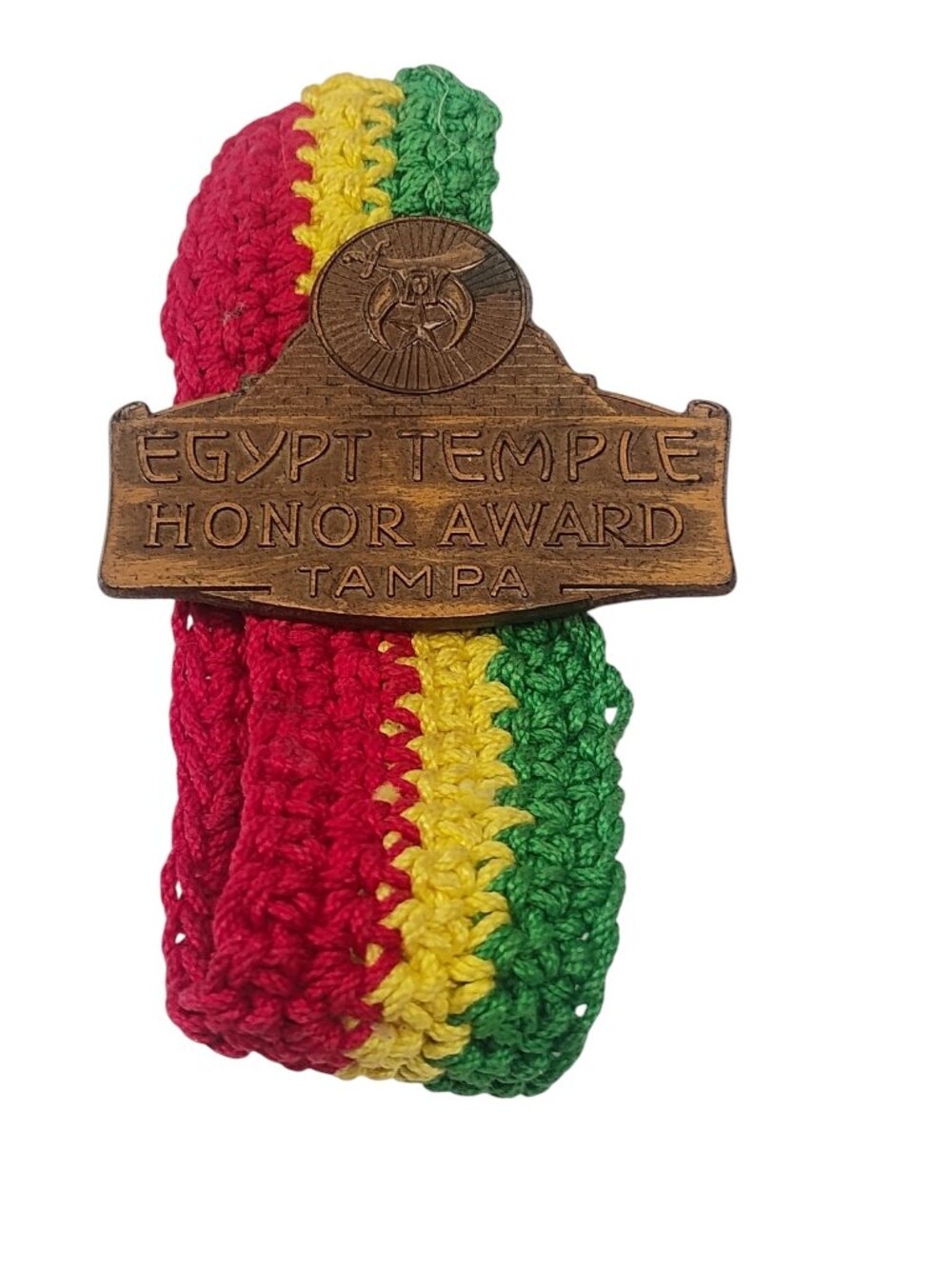 Vintage SHRINERS Medal Ribbon Badge Egypt Temple Honor Award Tampa Florida Pin